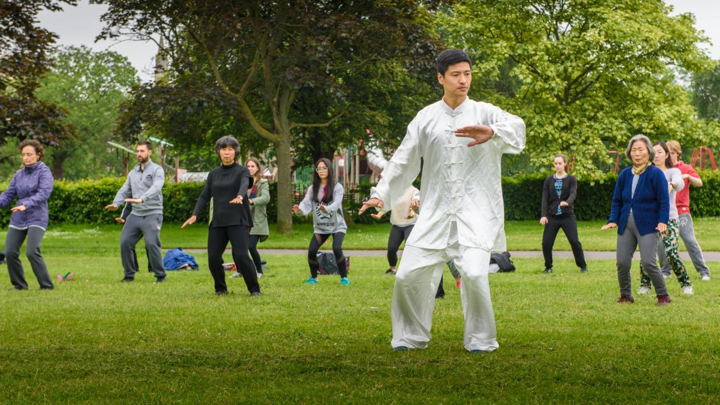 teaching Taiji in a park