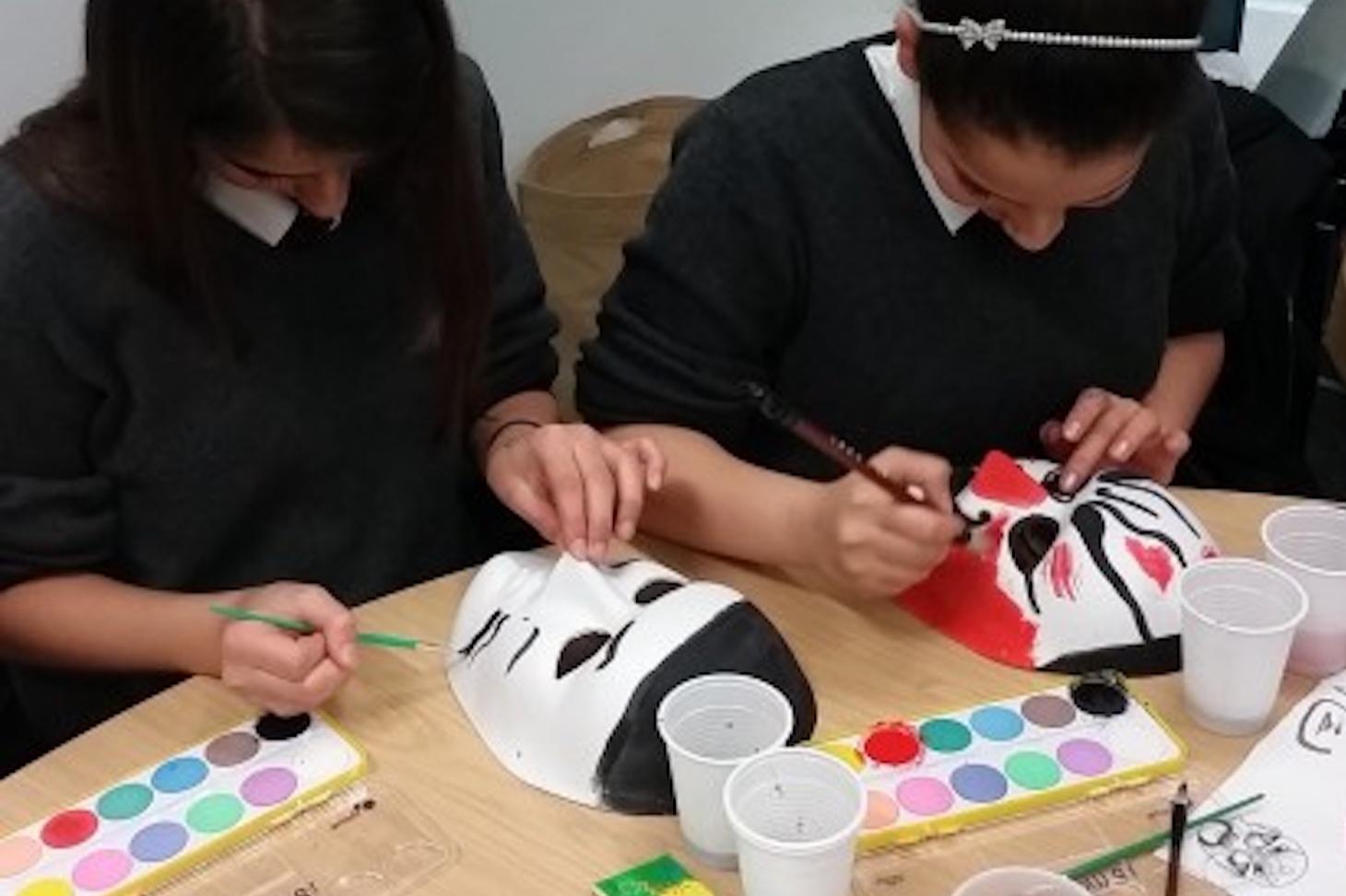 St George School students at the Peking Opera Face Painting workshop