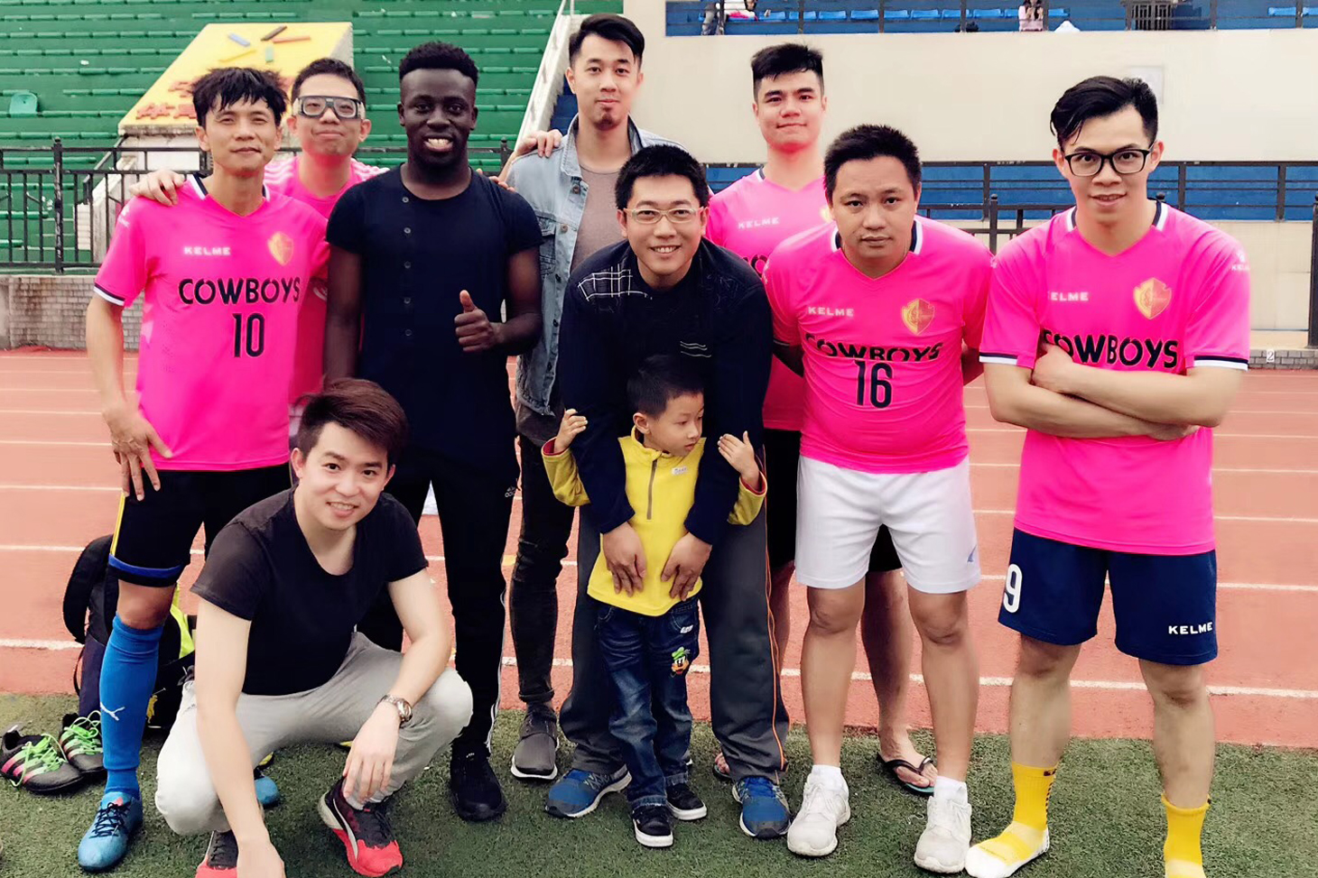 Melvyn with his football team